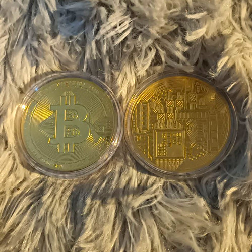 Bitcoin medallie goldfarben - ,