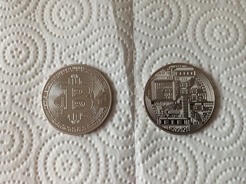 Bitcoin medallie silberfarben - silberfarben,